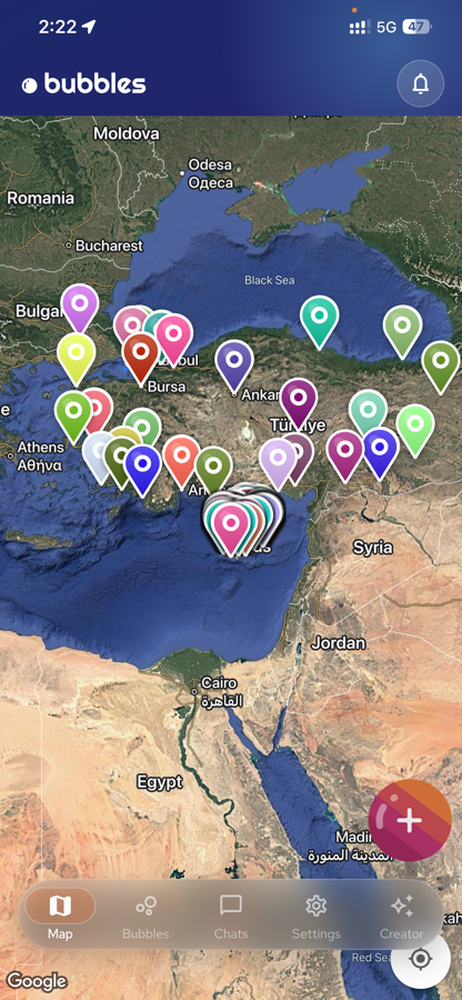 Bubbles — live map of location bubbles across Türkiye