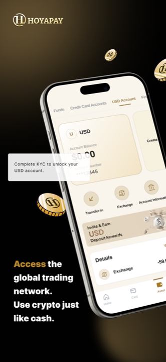 HoyaPay — USD account and global trading